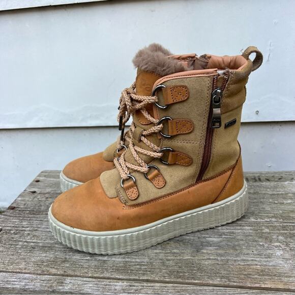 Pajar Cade Canada Shearling Insulated Tan Leather Ankle Winter Boot 7-7.5 EU38 - Picture 4 of 10
